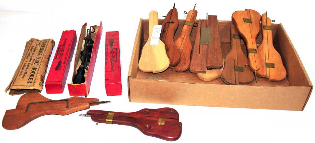 137: Antique Rug Making tools. The Griffin Rug Machine