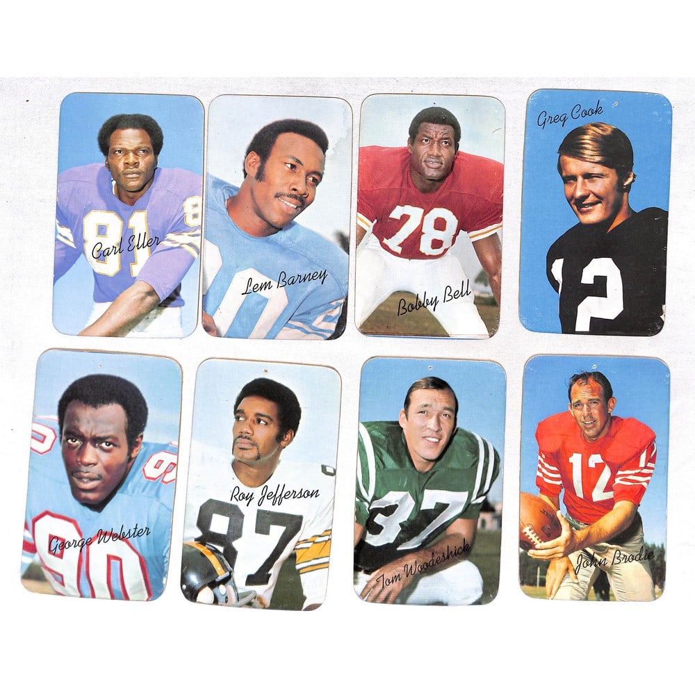 (9) 1971 Topps Supers Football Cards (1 of 4)