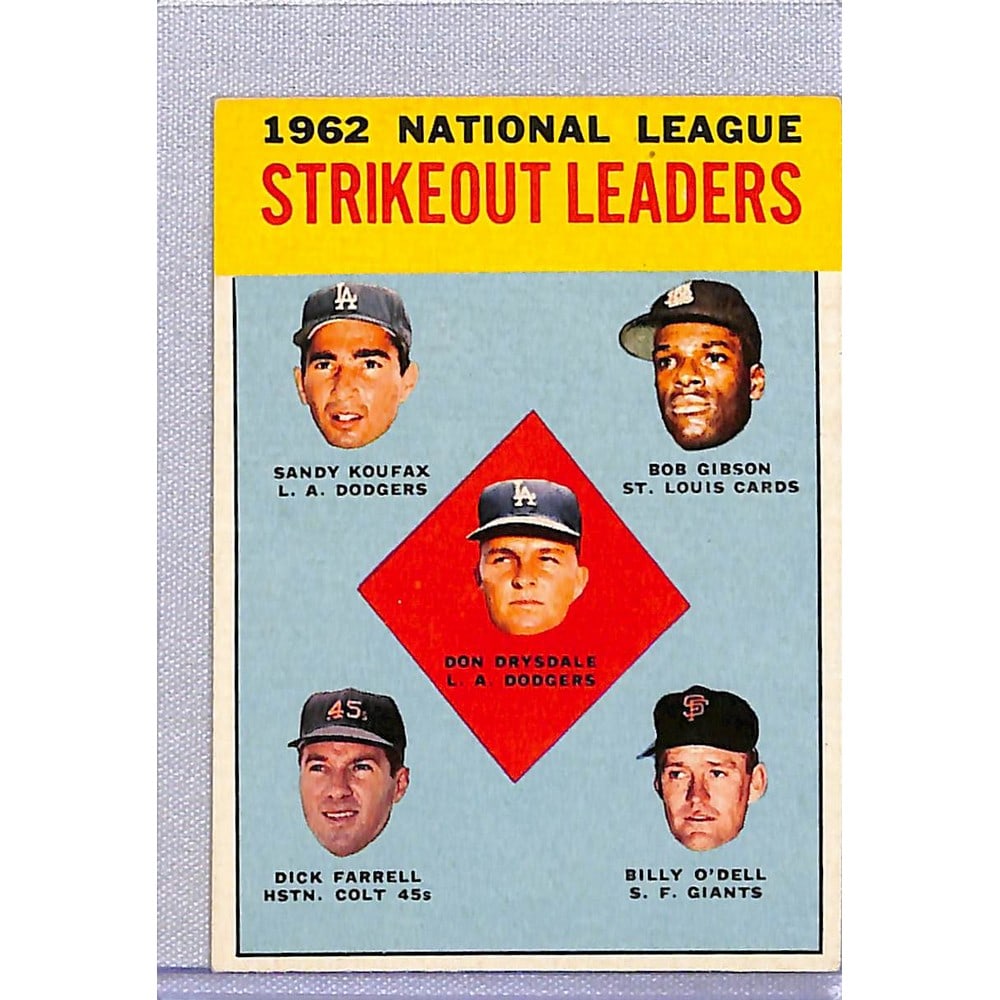High Grade 1963 Topps Strikeout Leaders Koufax (1 of 2)
