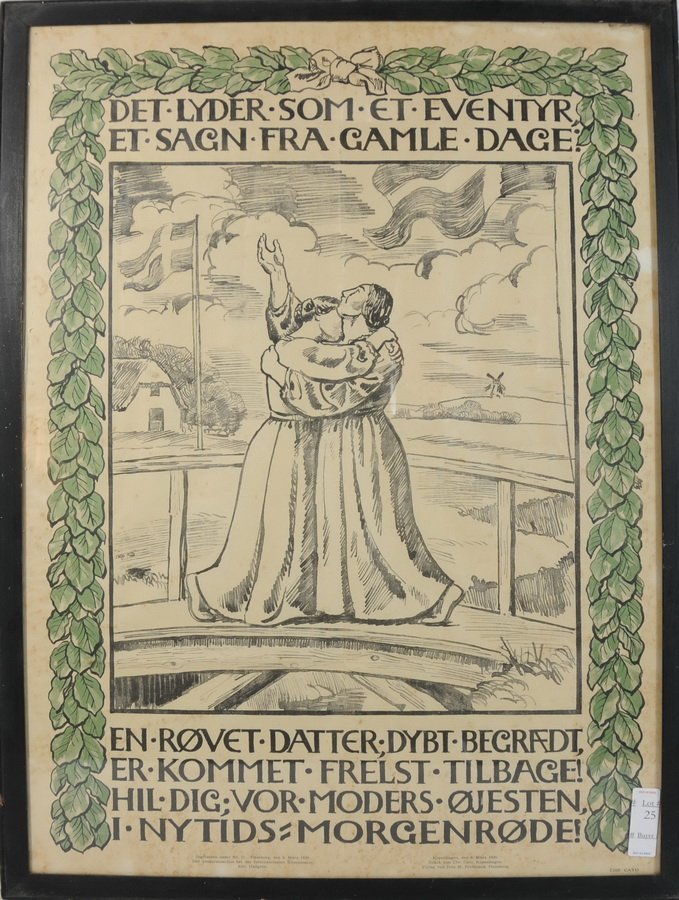 1920 Denmark Poster " it sounds like a fairy tale: 1920 Denmark Poster " it sounds like a fairy tale a legend from the old days a spoils daughter deeply lamented has come safely back! Hail our mother's quest. In nytids morning mess"25x33
