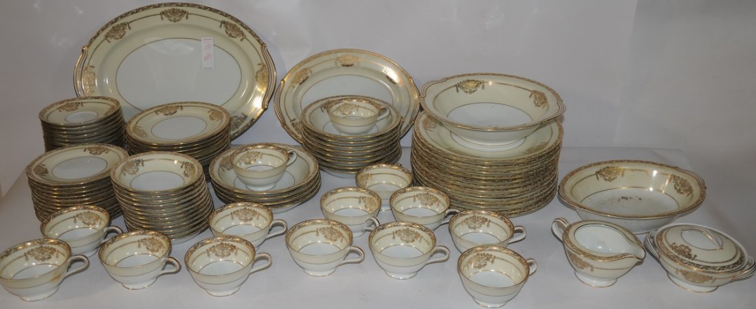 Over 80 pieces Noritake China Bancroft Pattern 548: Over 80 pieces Noritake China Bancroft Pattern 5481 dessert, salad, dinner Plates, bowls, teacups and saucers
