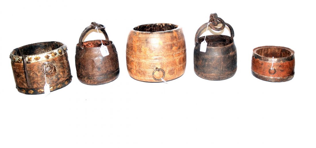 Asian Ornate Kettles Three wooden, two decorative : Asian Ornate Kettles Three wooden, two decorative iron