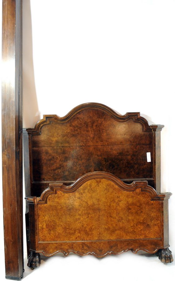Wonderful Walnut twin headboard and foot board wit: Wonderful Walnut twin headboard and foot board with rails 39"W x 44 1/2"H