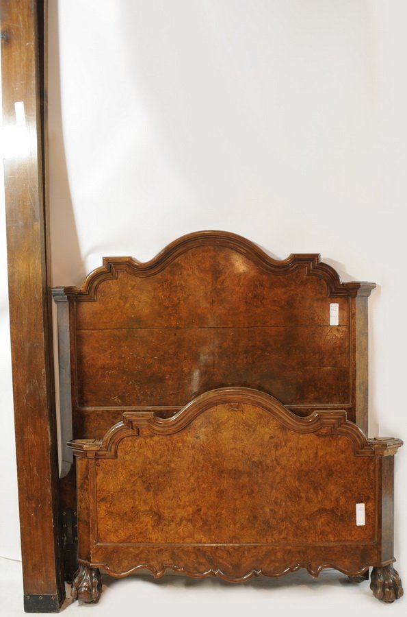 Wonderful Walnut twin headboard and foot board wit: Wonderful Walnut twin headboard and foot board with rails 39"W x 44 1/2"H