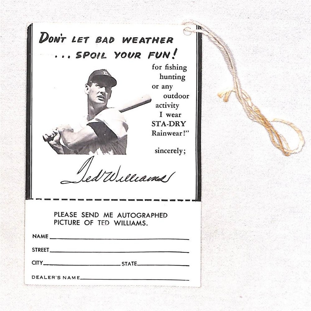 Ted Williams Sears Advertising Card: Ted Williams Sears Advertising Card