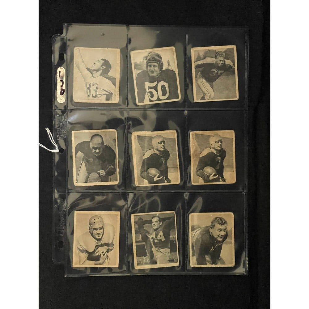 (9) 1948 Bowman Football Cards: (9) 1948 Bowman Football Cards
