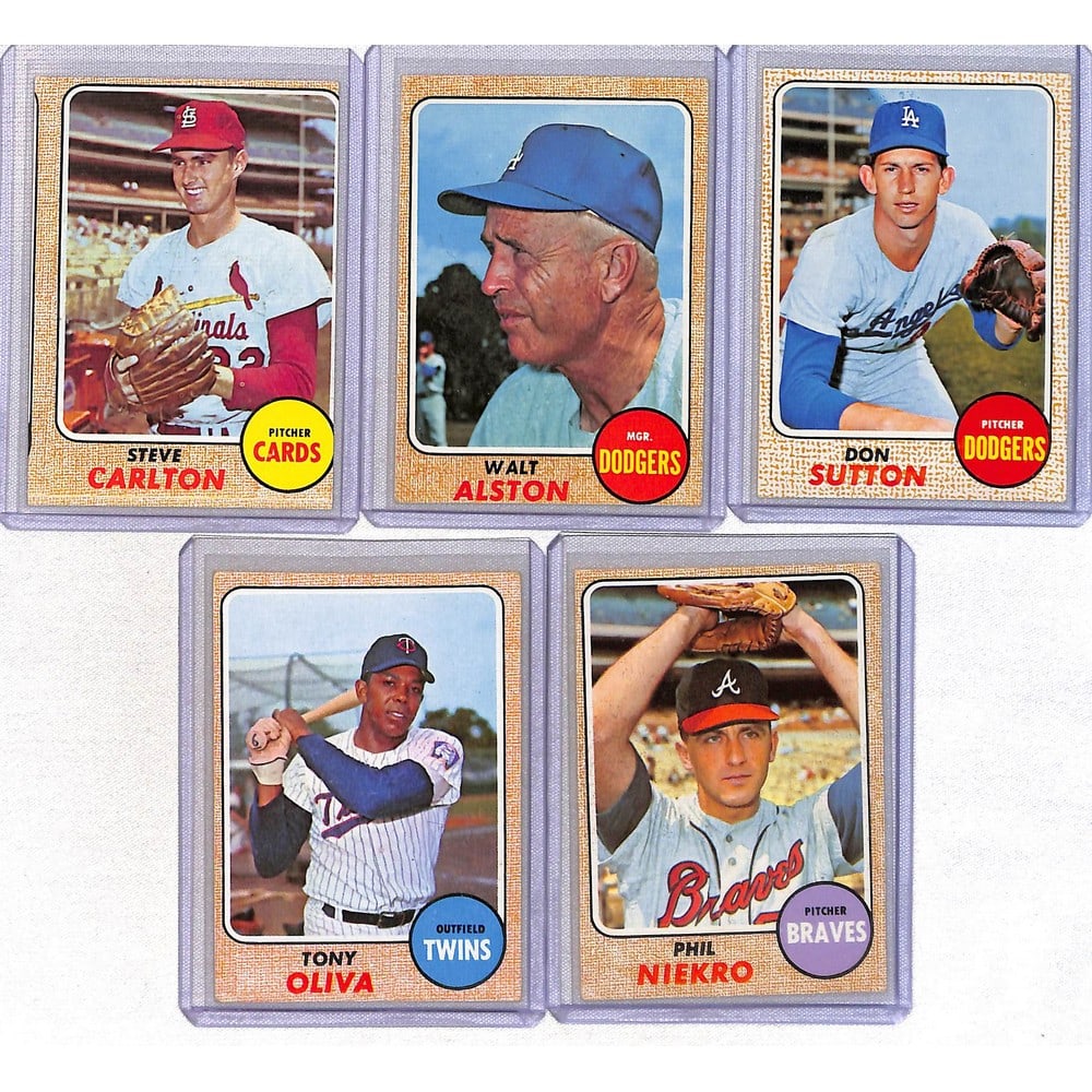 (5) 1968 Topps Baseball Stars/hof (1 of 2)