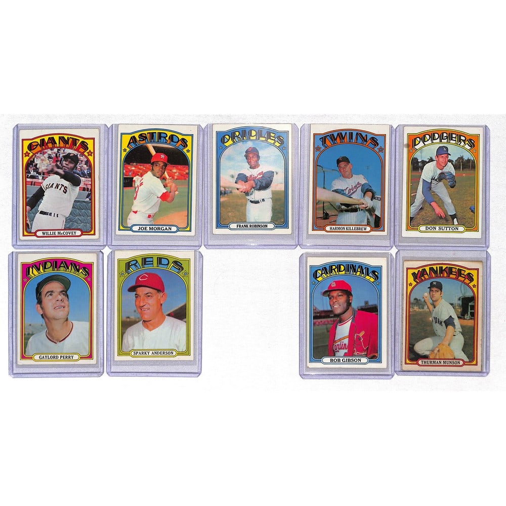 (9) 1972 Topps Baseball Stars/hof (1 of 1)