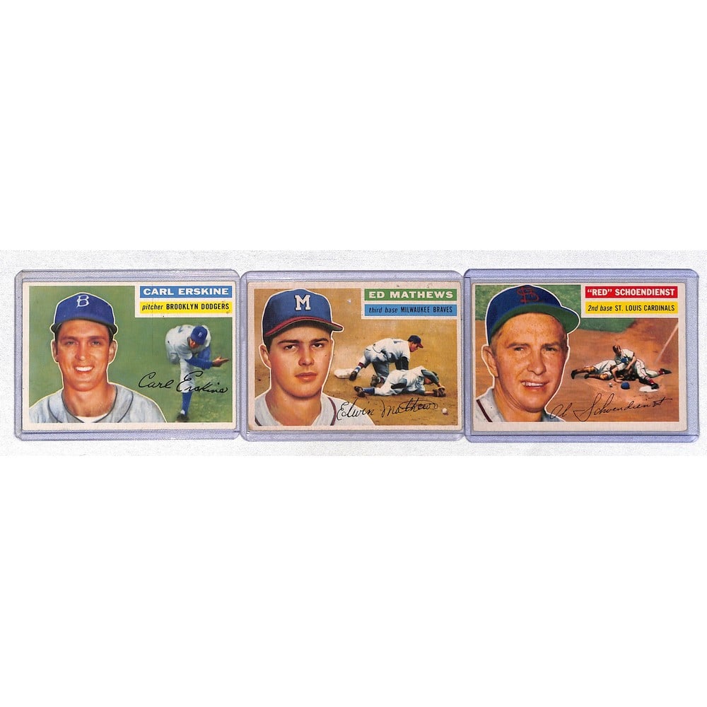 (3) 1956 Topps Baseball Stars (1 of 2)