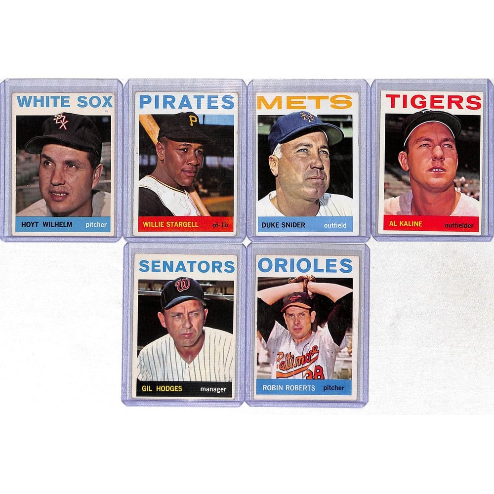 (6) 1964 Topps Baseball Stars (1 of 2)