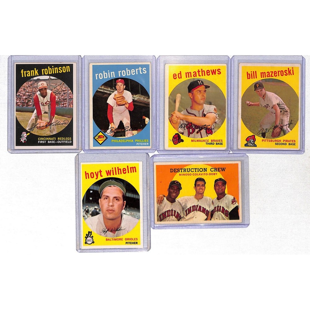 (6) 1959 Topps Baseball Stars (1 of 2)