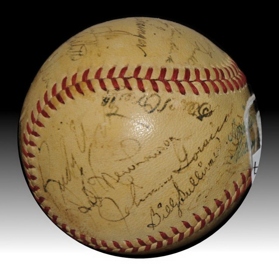 Autographed baseball signed by School Boy Rowe and: Autographed baseball signed by School Boy Rowe and more