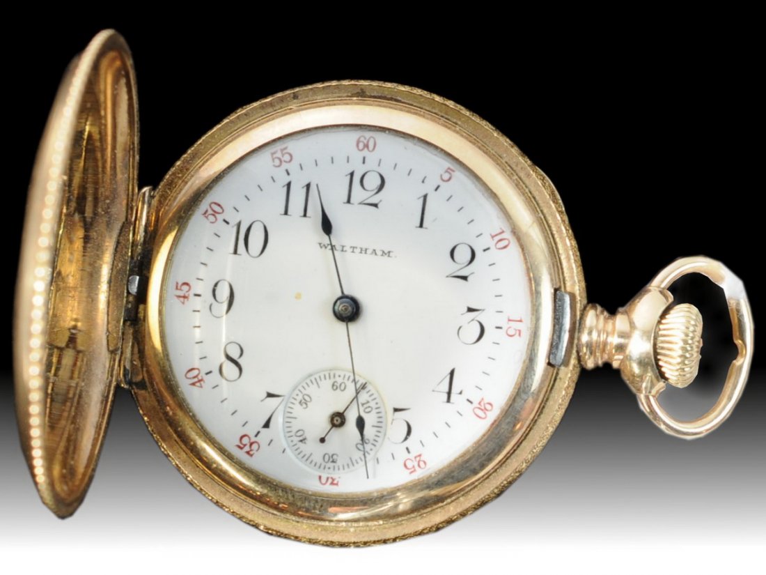Waltham Pocket watch in 14kt. Hunter Case 39 grams : Waltham Pocket watch in 14kt. Hunter Case 39 grams with movement