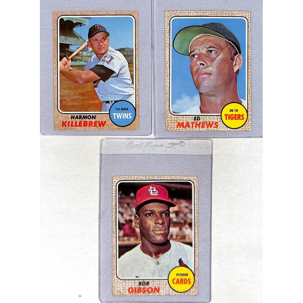(3) 1968 Topps Baseball Hof Cards (1 of 2)