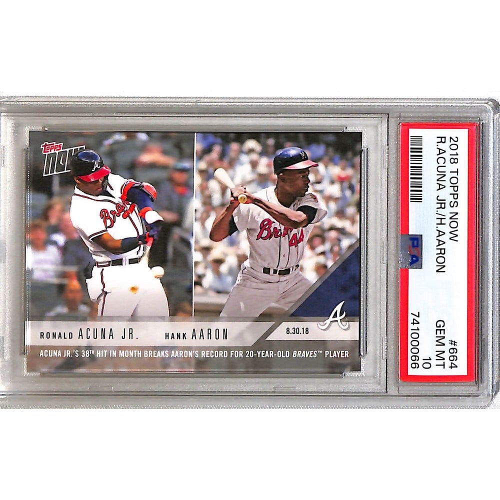 2018 Topps Now Ronald Acuna/hank Aaron Psa 10 (1 of 2)