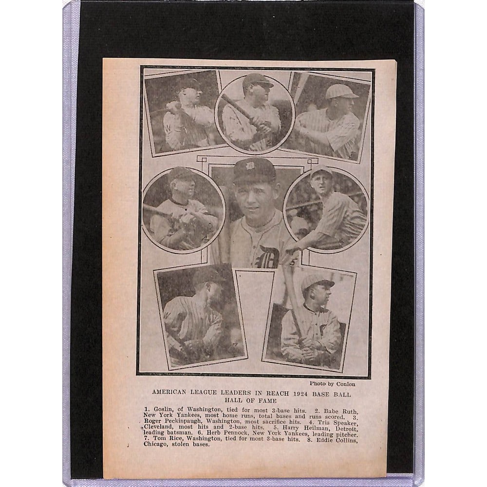 1924 Reach Al Leaders With Babe Ruth: 1924 Reach Al Leaders With Babe Ruth