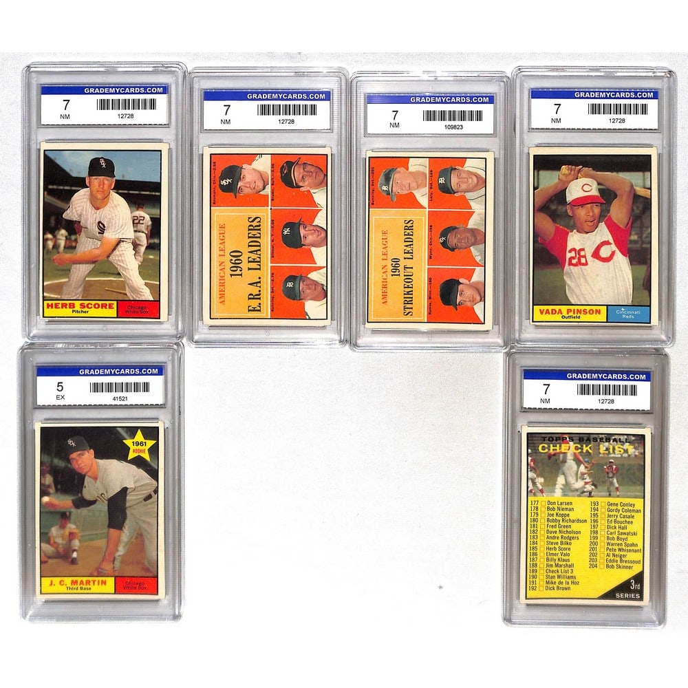(6) 1961 Topps Graded Baseball Cards (1 of 2)