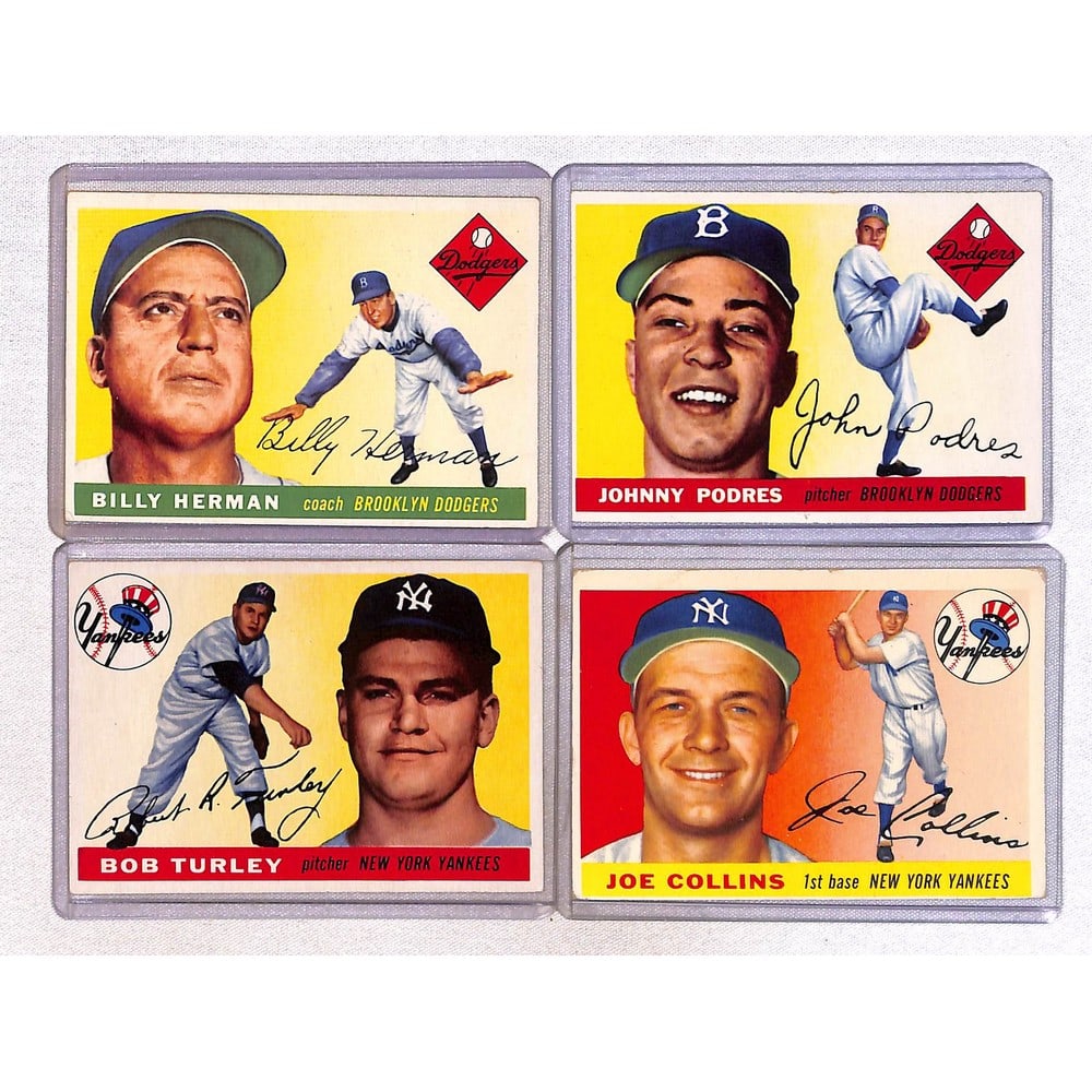 (4) Different 1955 Topps Baseball Cards (1 of 2)