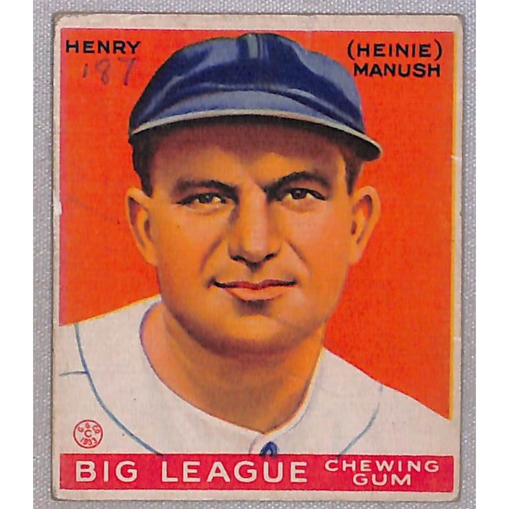 1933 Goudey Heinie Manush Vgex Pencil Mark (1 of 2)