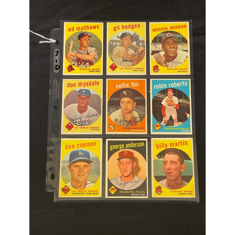 (9) 1959 Topps Baseball Stars Nice Shape (1 of 2)