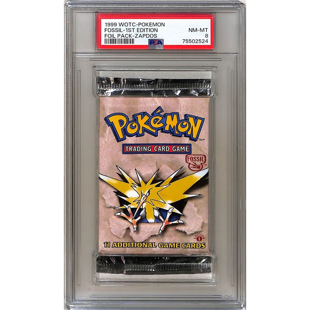 1999 Wotc Pokemon Fossil 1st Ed. Pack Psa 8 (1 of 2)