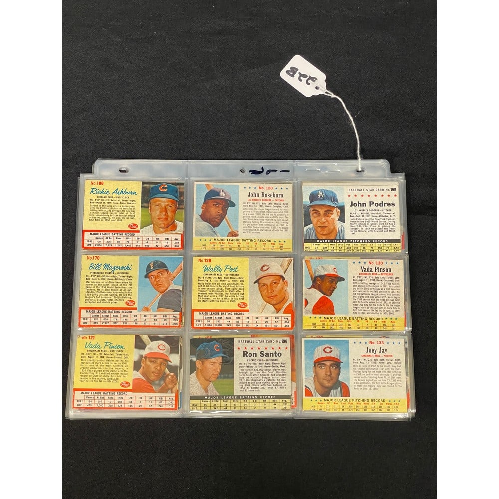 (99) 1960's Post Cereal Estate Baseball Cards (1 of 4)