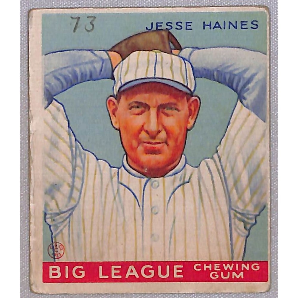 1933 Goudey Jesse Haines Vg Pencil Mark: 1933 Goudey Jesse Haines Vg Pencil Mark