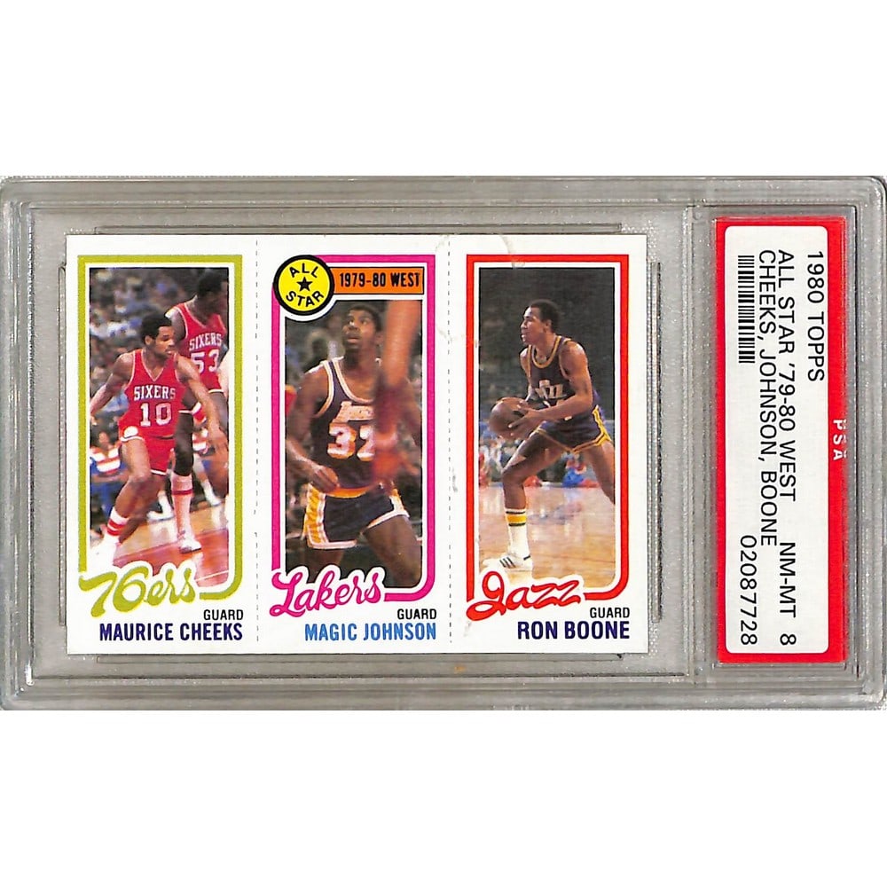 1980-81 Topps Magic Johnson Rookie Leader Psa 8 (1 of 2)