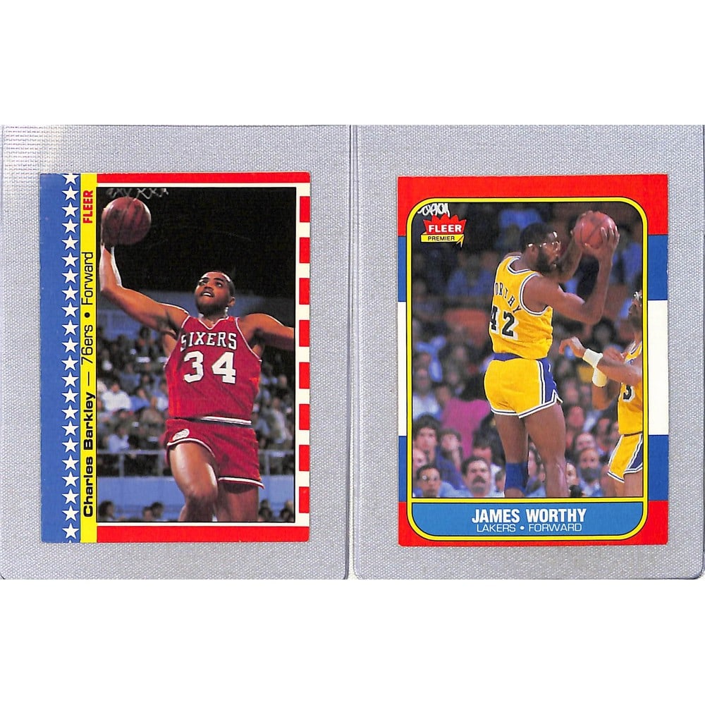 (2) 1986-87 Fleer Basketball Cards/stickers (1 of 2)