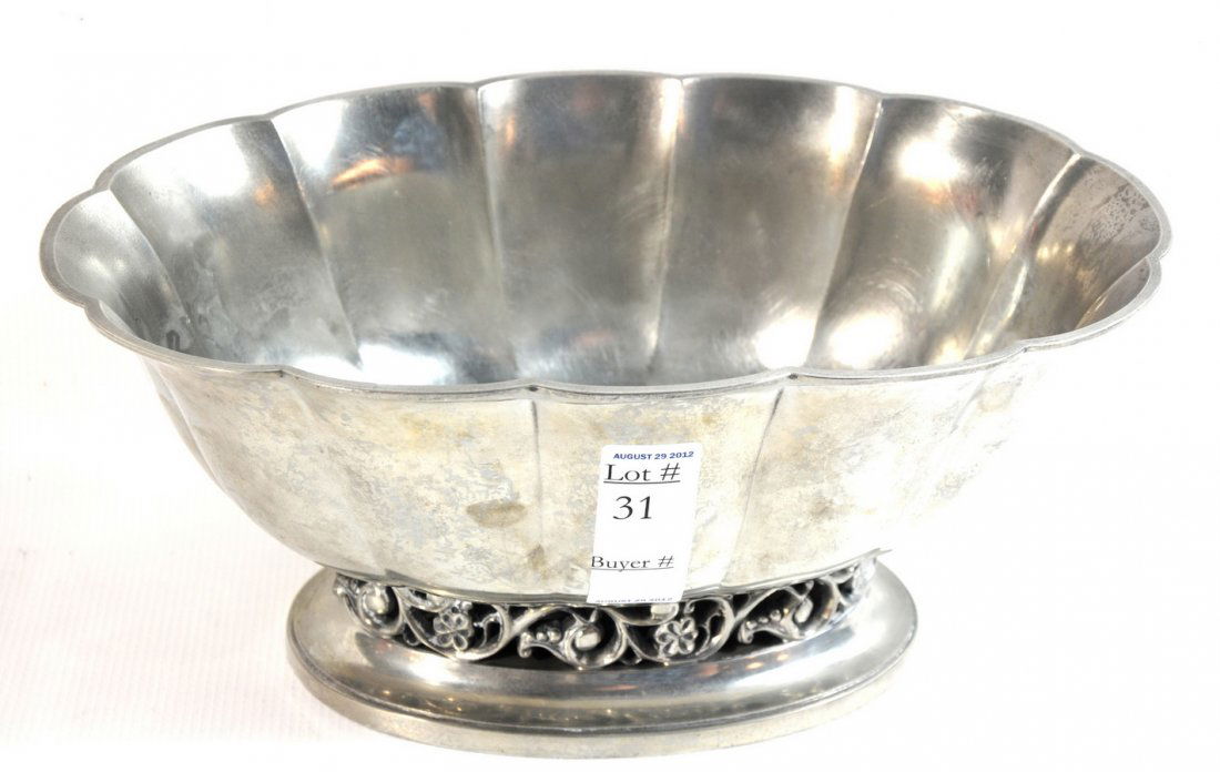 Just Andersen Danish footed fruit bowl, mid century: Just Andersen Danish footed fruit bowl, mid century deco 12"