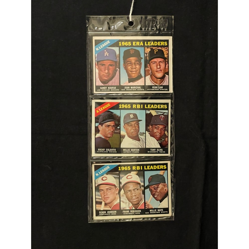 (3) 1966 Topps Baseball Leader Cards Nice Shape (1 of 2)