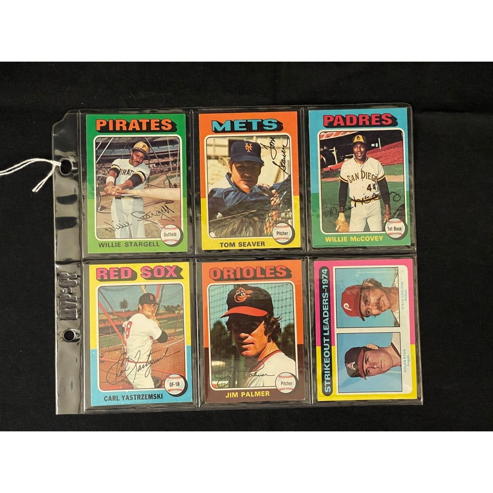 (6) Different 1975 Topps Baseball Stars/hof (1 of 2)