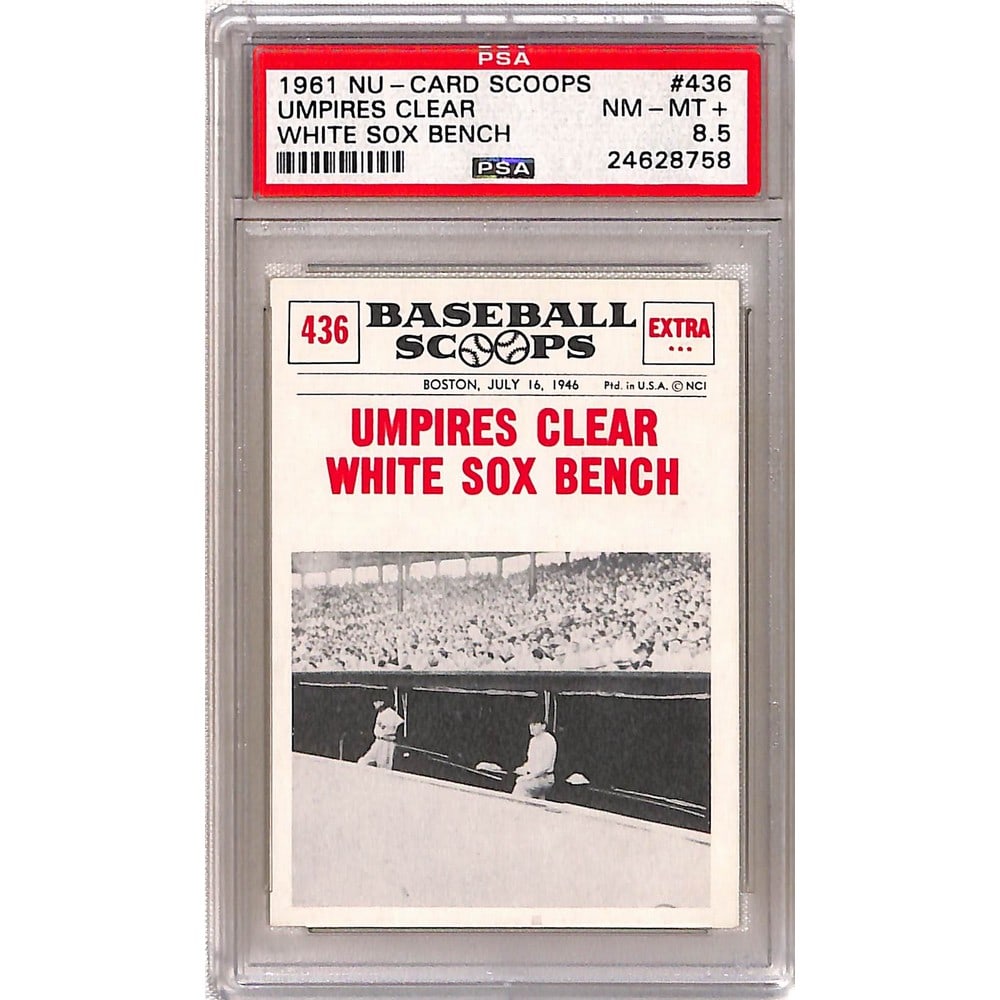 1961 Nu Card Scoops Umpires Clear Bench Psa 8.5: 1961 Nu Card Scoops Umpires Clear Bench Psa 8.5