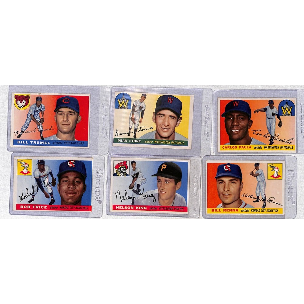 (6) 1955 Topps Baseball Nice Shape (1 of 2)