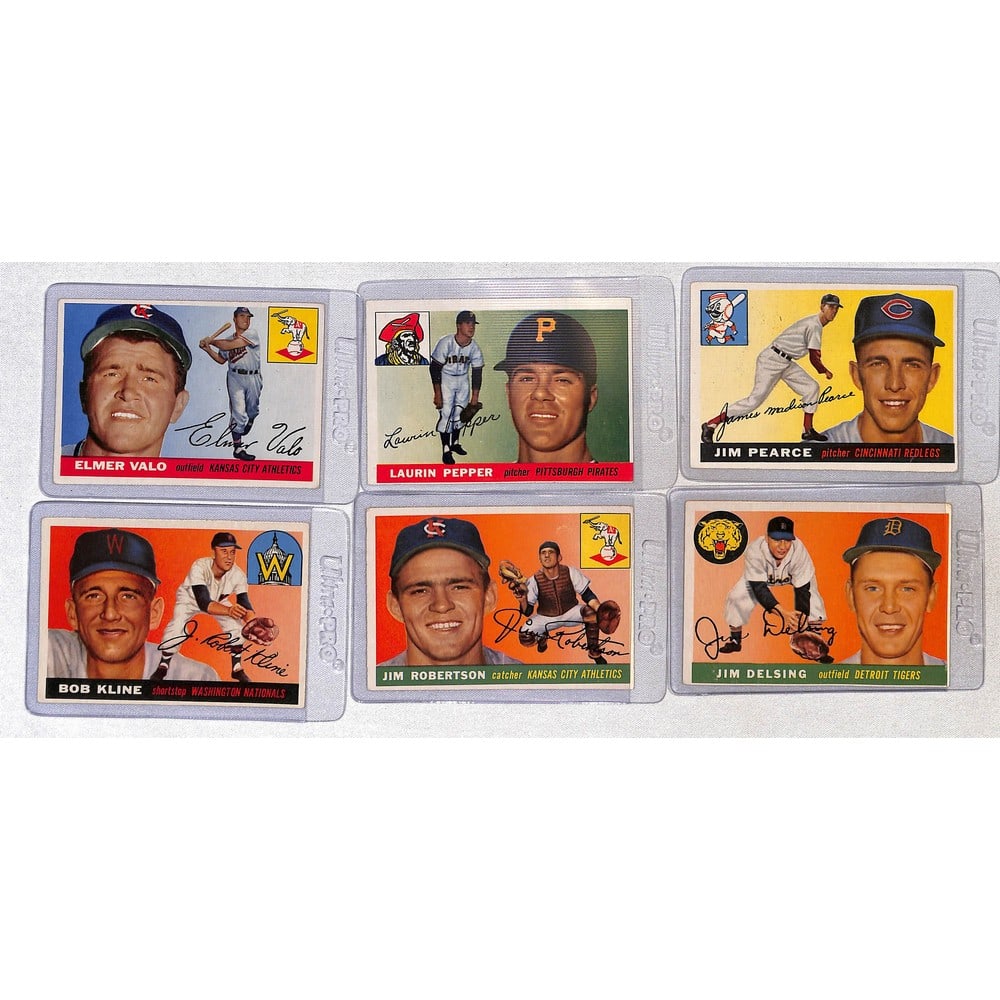 (6) 1955 Topps Baseball Cards Nice Shape (1 of 2)