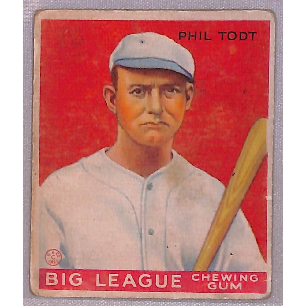 1933 Goudey Phil Todt Pencil Mark: 1933 Goudey Phil Todt Pencil Mark