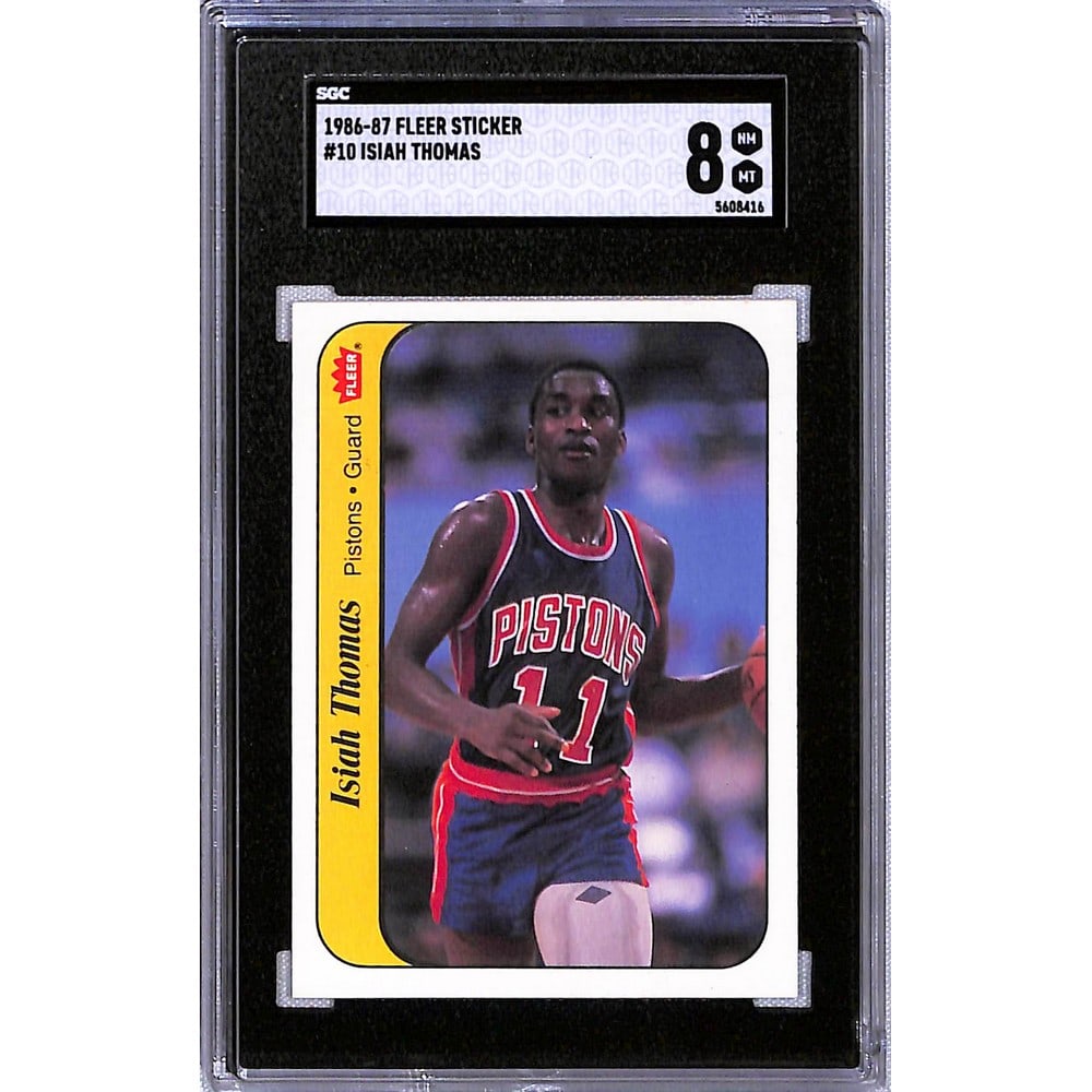 1986 Fleer Sticker Isiah Thomas Rookie Sgc 8 (1 of 2)