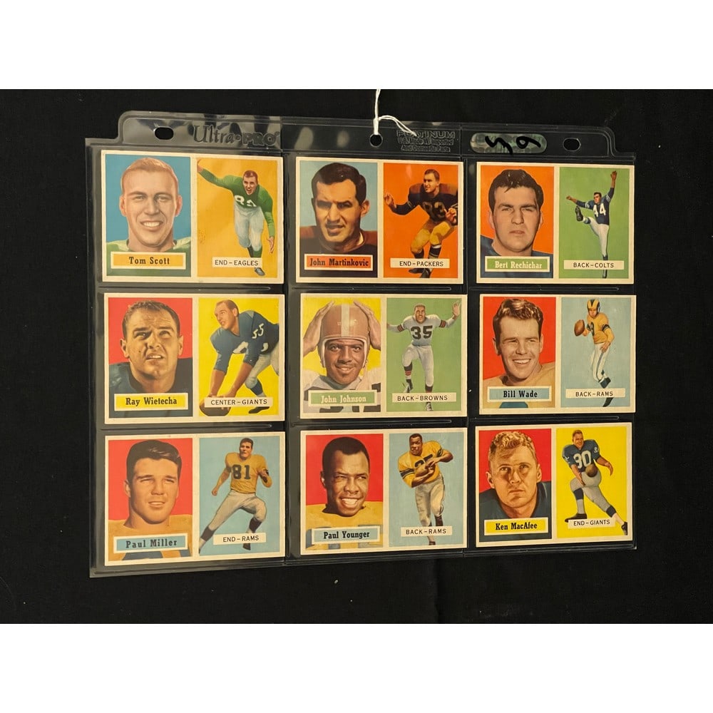 (9) 1957 Topps Football Cards With Stars (1 of 2)