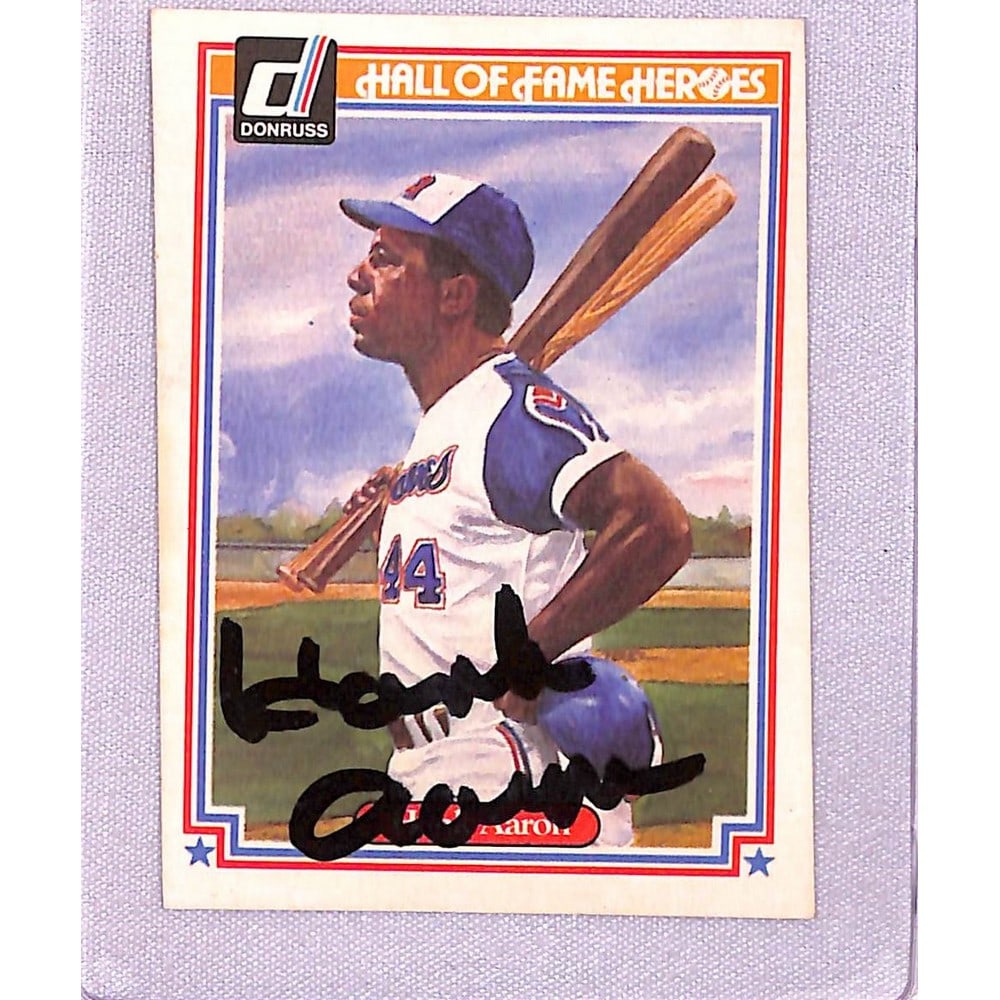 1983 Donruss Hank Aaron Signed Card (1 of 2)