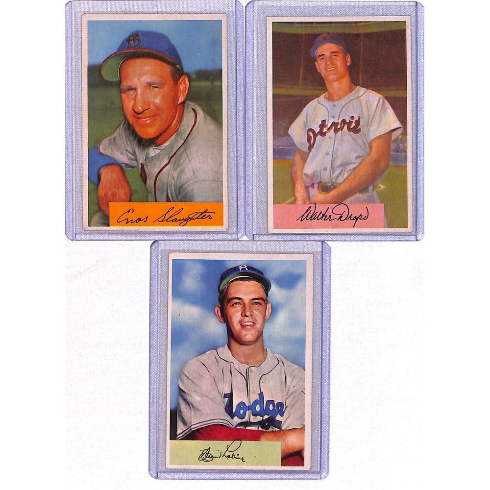 (3) 1954 Bowman Baseball Stars (1 of 2)