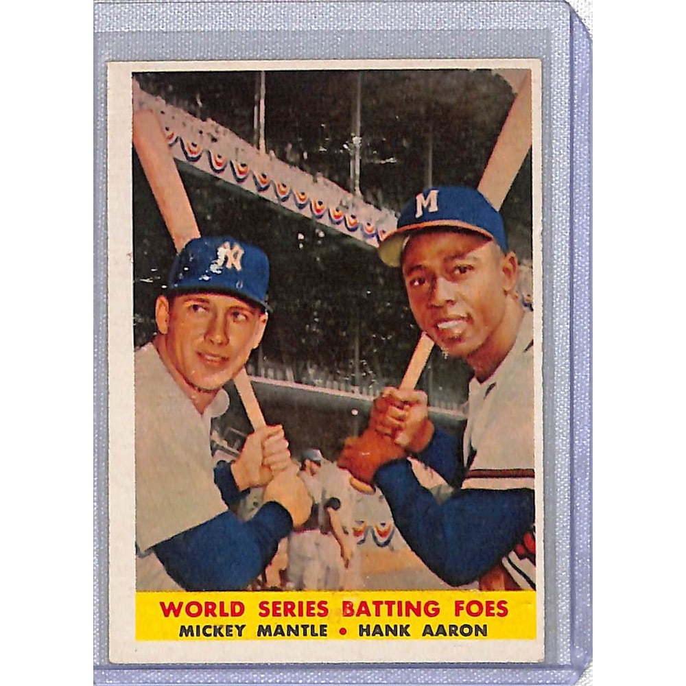 1958 World Series Foes Mantle/aaron High Grade (1 of 2)