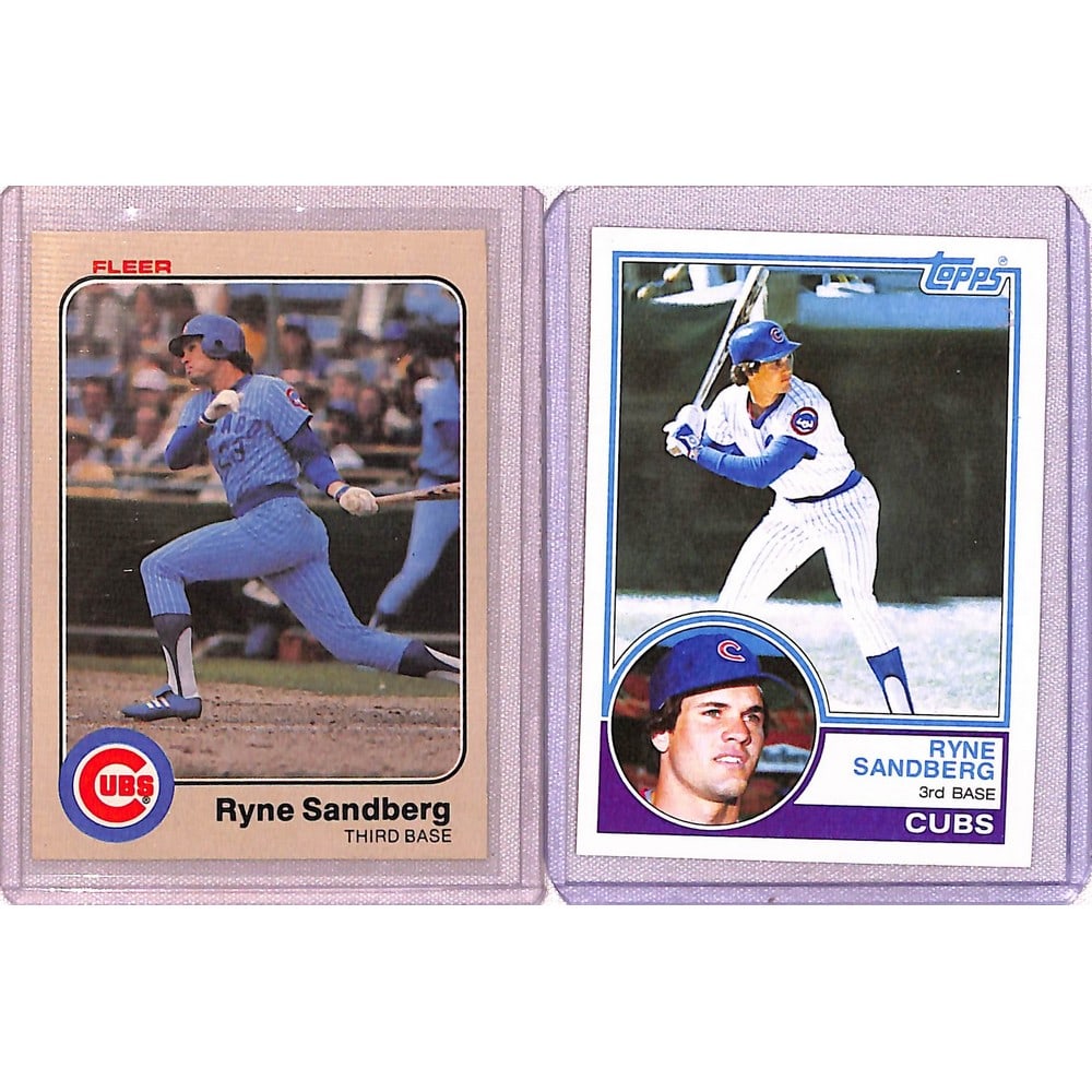 (2) 1983 Ryne Sandberg Rookies Topps/fleer (1 of 2)