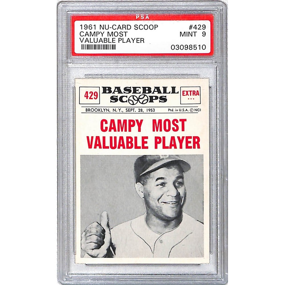 1961 Nu Card Scoops Roy Campanella Psa 9: 1961 Nu Card Scoops Roy Campanella Psa 9