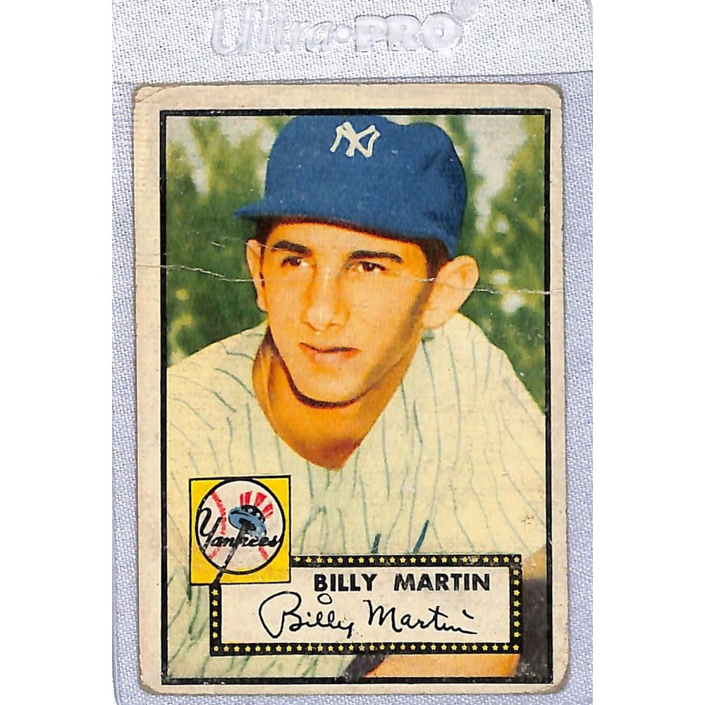 1952 Topps Billy Martin Rookie Creased: 1952 Topps Billy Martin Rookie Creased