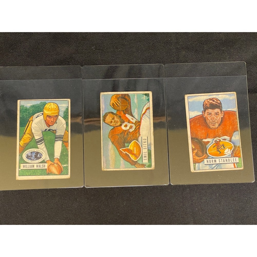 (3) 1951 Bowman Football Cards: (3) 1951 Bowman Football Cards