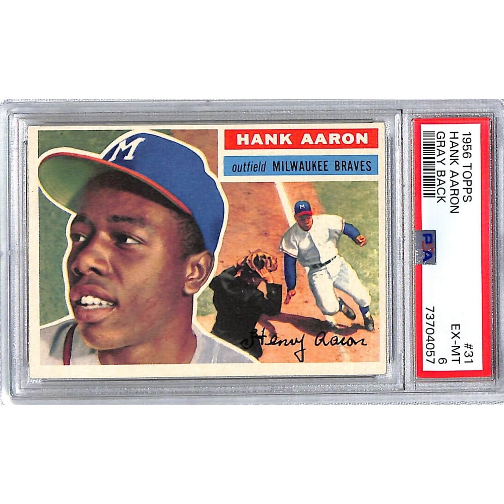1956 Topps Hank Aaron Gray Back Psa 6 (1 of 2)