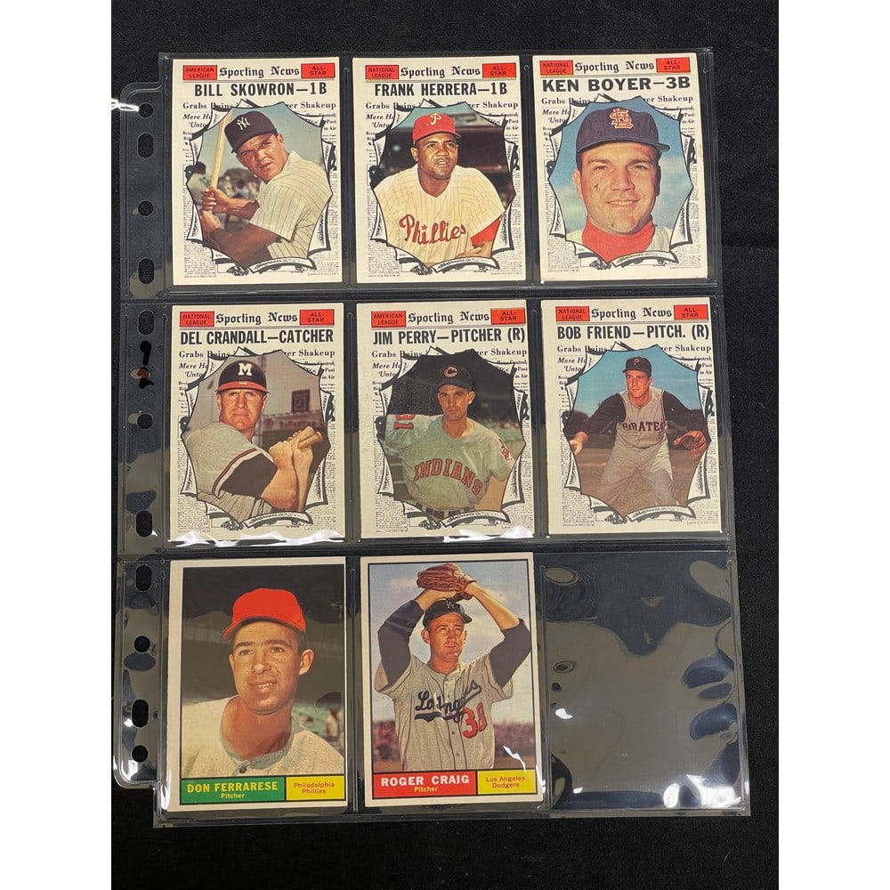 (8) 1961 Topps Baseball Hi Number Nice Shape (1 of 2)