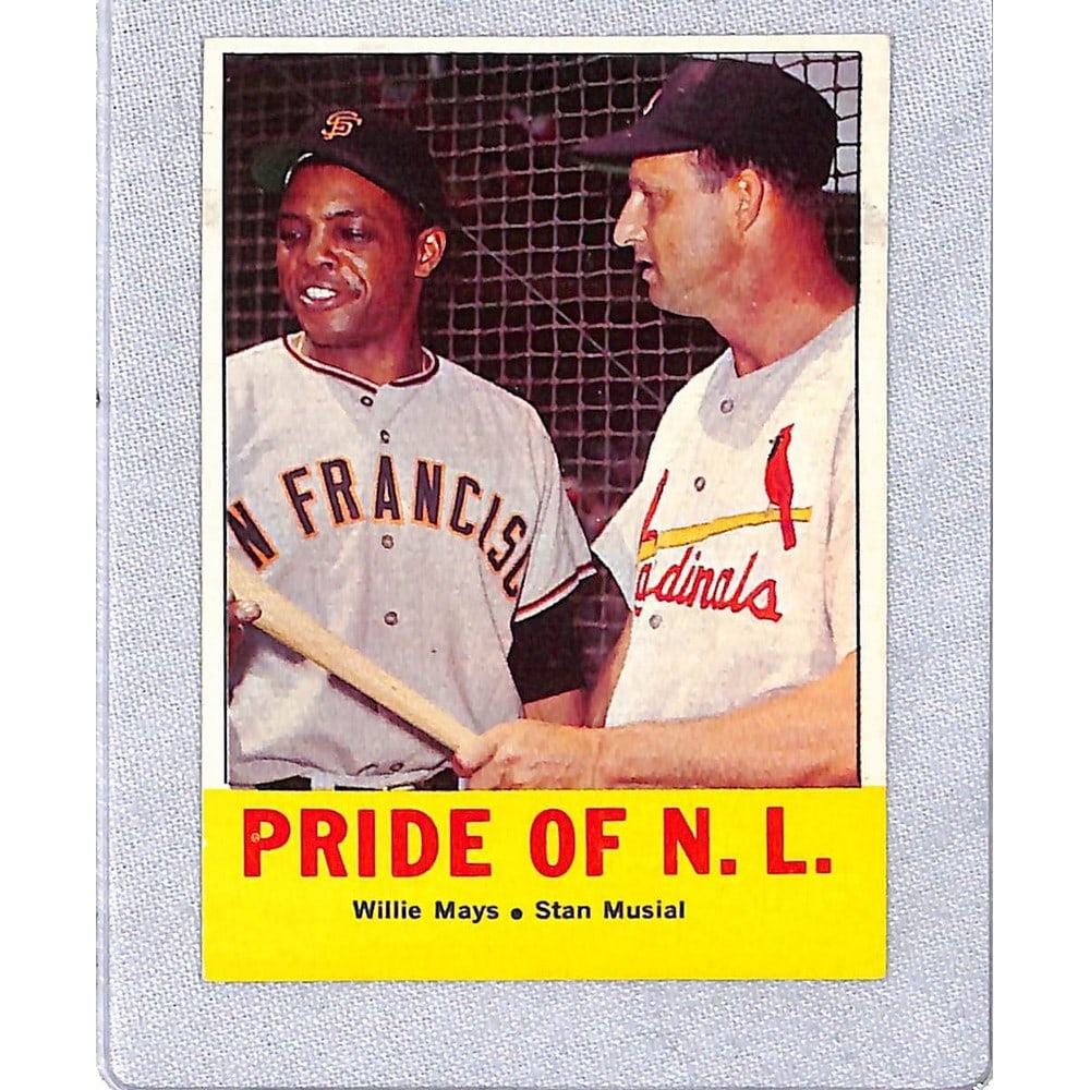 1963 Topps Crease Free Pride Of The Nl Mays/musial (1 of 2)