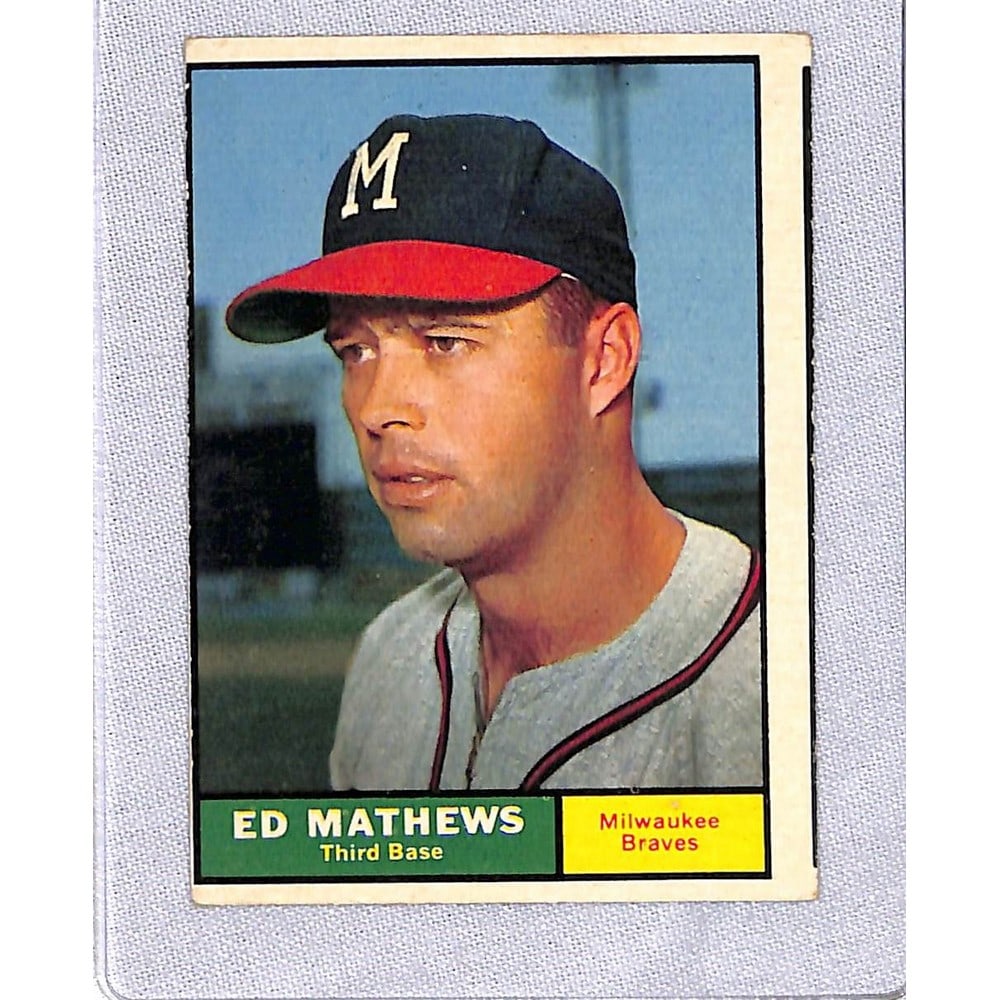 1961 Topps Baseball Crease Free Eddie Mathews (1 of 2)