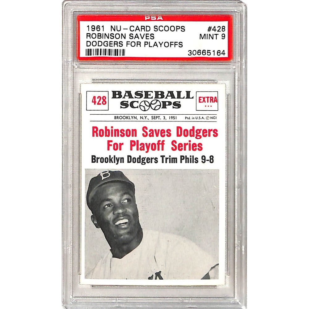 1961 Nu Card Scoops Jackie Robinson Psa 9 (1 of 2)